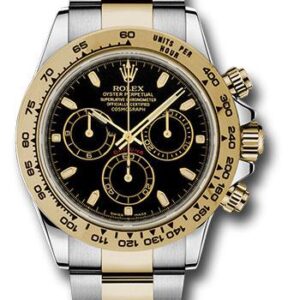 Rolex Yellow Rolesor Cosmograph Daytona 40 Watch - Black Index Dial - 116503 bki