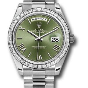 rolex-950-platinum-day-date-40-watch-bezel-olive-green-bevelled-roman-dial-president-bracelet-228396tbr-ogrp