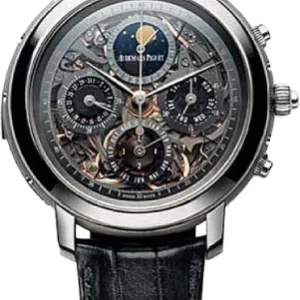 Audemars Piguet Jules Audemars Grande Complication 42mm Black Skeleton Perpetual Calendar Titanium Leather | 25996TI.OO.D002CR.02