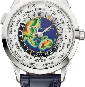 Patek Philippe Complications World Time Rare Handcrafts White Gold Grand Feu Cloisonns Dial | 5231G-001
