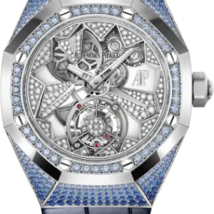 Audemars Piguet Royal Oak Concept Flying Tourbillon White Gold Sapphires Diamond Dial 38.5mm Alligator Leather Strap | 26227BC.SS.D326CR.01